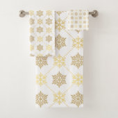 Elegant Gold-kerstsnowflakes patroon Bad Handdoek (Insitu)
