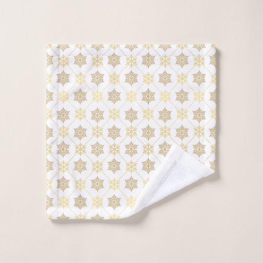 Elegant Gold-kerstsnowflakes patroon Bad Handdoek (Wasdoekje)
