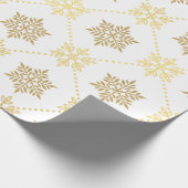 Elegant Gold-kerstsnowflakes patroon Cadeaupapier (Hoek)