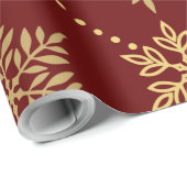 Elegant Gold-kerstsnowflakes patroon Cadeaupapier (Rol Hoek)