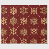 Elegant Gold-kerstsnowflakes patroon Cadeaupapier (Vlak)