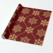 Elegant Gold-kerstsnowflakes patroon Cadeaupapier (Uitgerold)