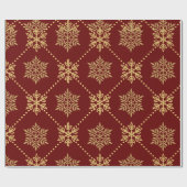 Elegant Gold-kerstsnowflakes patroon Cadeaupapier (Vlak)