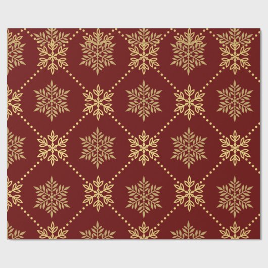 Elegant Gold-kerstsnowflakes patroon Cadeaupapier (Vlak)