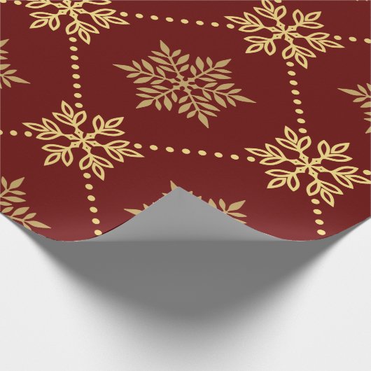 Elegant Gold-kerstsnowflakes patroon Cadeaupapier (Hoek)