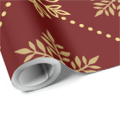 Elegant Gold-kerstsnowflakes patroon Cadeaupapier (Rol Hoek)