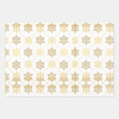Elegant Gold-kerstsnowflakes patroon Inpakpapier Vel (Voorkant)