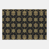 Elegant Gold-kerstsnowflakes patroon Inpakpapier Vel (Voorkant 3)