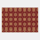 Elegant Gold-kerstsnowflakes patroon Inpakpapier Vel (Voorkant 2)