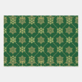 Elegant Gold-kerstsnowflakes patroon Inpakpapier Vel (Voorkant)