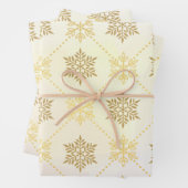 Elegant Gold-kerstsnowflakes patroon Inpakpapier Vel (In situ)