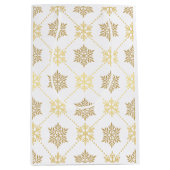 Elegant Gold-kerstsnowflakes patroon Medium Cadeauzakje (Voorkant)