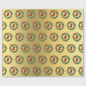 Elegant Gold-kerstSokken en schitterend patroon Cadeaupapier (Vlak)