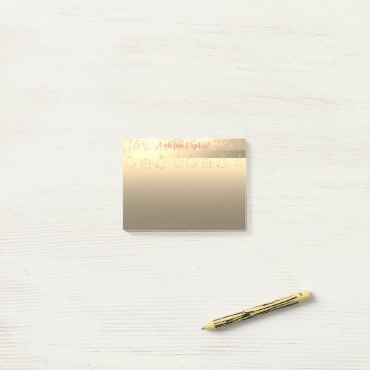 Elegant Gold-kerstversieringen op maat Post-it® Notes (Op bureau)