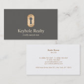 Elegant Gold Key Hole Logo onroerend goed Visitekaartje (Voorkant / Achterkant)