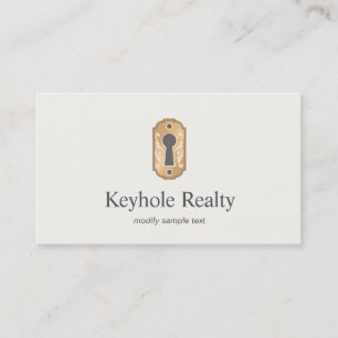 Elegant Gold Key Hole Logo onroerend goed Visitekaartje