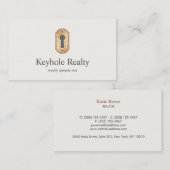 Elegant Gold Key Hole Logo onroerend goed Visitekaartje (Voorkant / Achterkant)