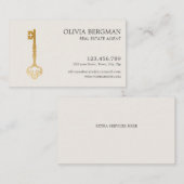 Elegant Gold Key Professioneel Onroerend Goed Visitekaartje (Voorkant / Achterkant)