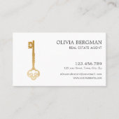 Elegant Gold Key Professioneel Onroerend Goed Visitekaartje (Voorkant)