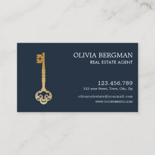 Elegant Gold Key Professioneel Onroerend Goed Visitekaartje