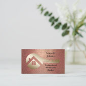 Elegant Gold Key Real Estate Broker Visitekaartje (Staand voorkant)