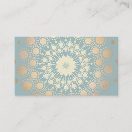 Elegant Gold Kijk  Cirkel Motif Licht Blauw Visitekaartje (Voorkant)
