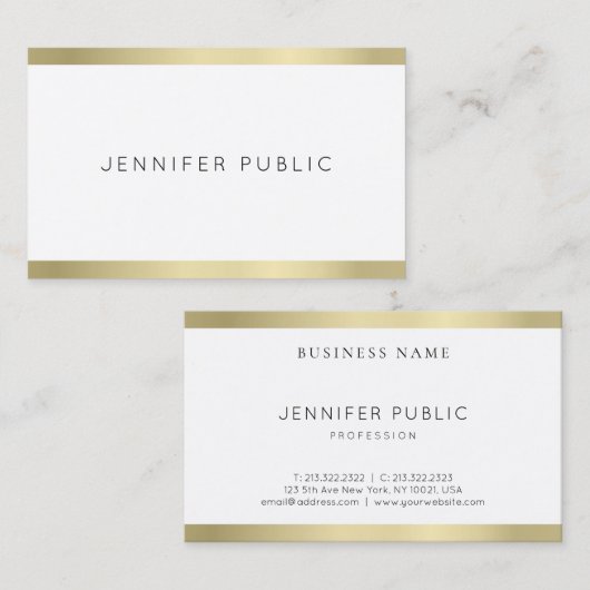 Elegant Gold Kijk Eenvoudig design Professional-mo Visitekaartje (Voorkant / Achterkant)