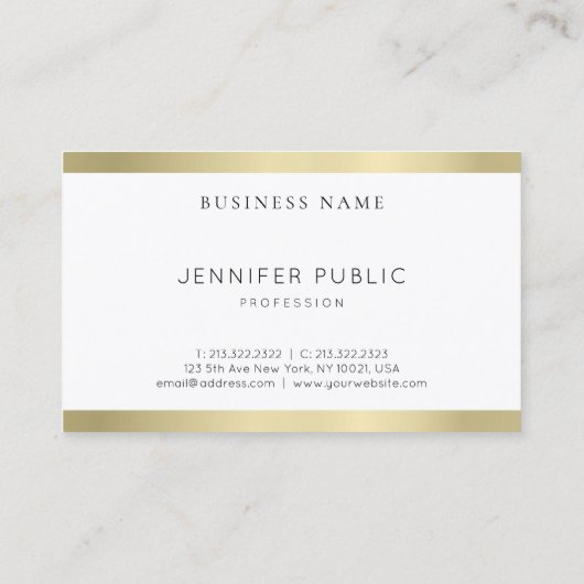 Elegant Gold Kijk Eenvoudig design Professional-mo Visitekaartje (Achterkant)