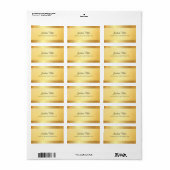 Elegant Gold Kijk Handgeschreven Script-Sjabloon Etiket (Full Sheet)