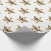 Elegant Gold Kijk Kerststerren Patroon Cadeaupapier (Hoek)