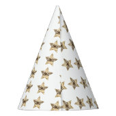 Elegant Gold Kijk Kerststerren Patroon Feesthoedjes (Achterkant)