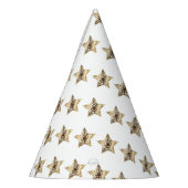 Elegant Gold Kijk Kerststerren Patroon Feesthoedjes (Links)