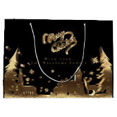 Elegant Gold Kijk Merry kerst Village Groot Cadeauzakje (Achterkant)