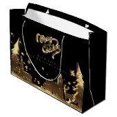 Elegant Gold Kijk Merry kerst Village Groot Cadeauzakje (Achterkant Gekanteld)