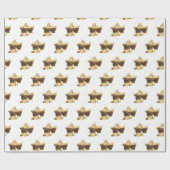 Elegant Gold Kijk met kerstballonnen Cadeaupapier (Vlak)