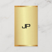 Elegant Gold Kijk Modern Verticaal Monogram Visitekaartje (Voorkant)