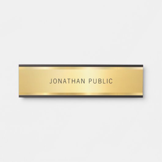Elegant Gold Kijk Moderne Eenvoudige Glamoureus Deurbordje (Voorkant)