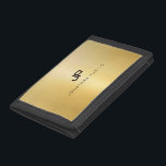 Elegant Gold Kijk Moderne Monogrammen Sjabloon Drievoud Portemonnee<br><div class="desc">Elegant Gold Kijk Modern Monogrammed Sjabloon Foto Wallet.</div>