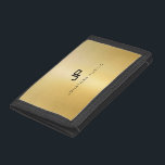 Elegant Gold Kijk Moderne Monogrammen Sjabloon Drievoud Portemonnee<br><div class="desc">Elegant Gold Kijk Modern Monogrammed Sjabloon Foto Wallet.</div>