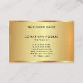 Elegant Gold Kijk Monogram Initiaal op maat Visitekaartje (Achterkant)