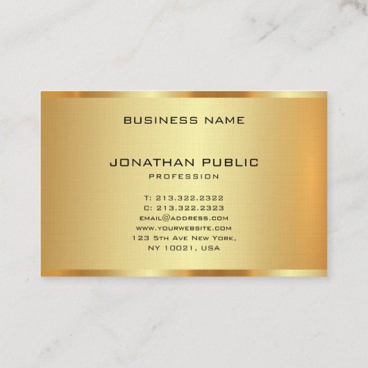 Elegant Gold Kijk Monogram Initiaal op maat Visitekaartje (Achterkant)