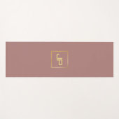 Elegant Gold Kijk Monogram Sjabloon Sportfitness Yogamat (Voorkant (horizontaal))