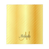 Elegant Gold Kijk Monogramed Sjabloon Moderne Notitieblok (Voorkant)