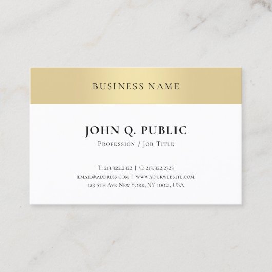 Elegant Gold Kijk Professional Minimalistische Sja Visitekaartje (Voorkant)