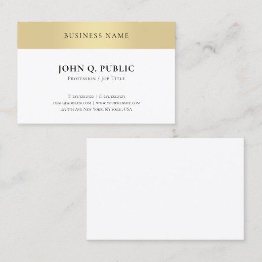 Elegant Gold Kijk Professional Minimalistische Sja Visitekaartje (Voorkant / Achterkant)