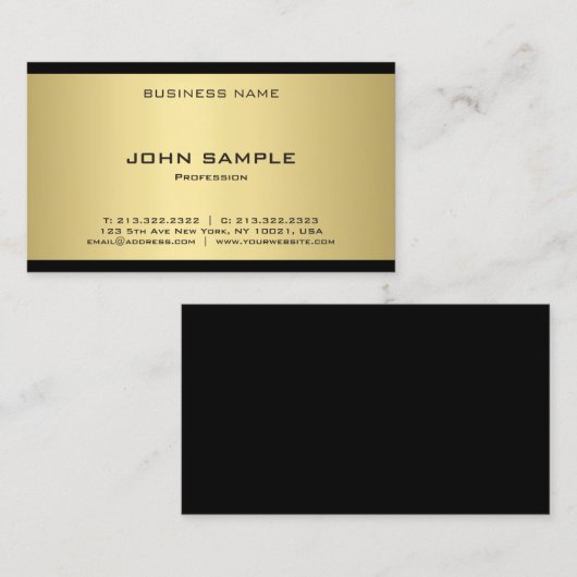 Elegant Gold Kijk Professional Moderne Sjabloon Bo Visitekaartje (Voorkant / Achterkant)