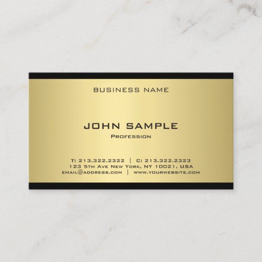 Elegant Gold Kijk Professional Moderne Sjabloon Bo Visitekaartje (Voorkant)