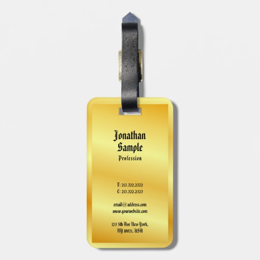 Elegant Gold Kijk Sjabloon Klassieke oude stijl te Bagagelabel (Achterkant verticaal)