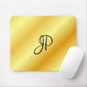 Elegant Gold Kijk Sjabloon Monogram Trendy Muismat (Met muis)