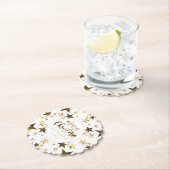 Elegant Gold Kijk Stars Pattern Merry Kerstmis Kartonnen Onderzetters (Insitu)